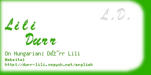 lili durr business card